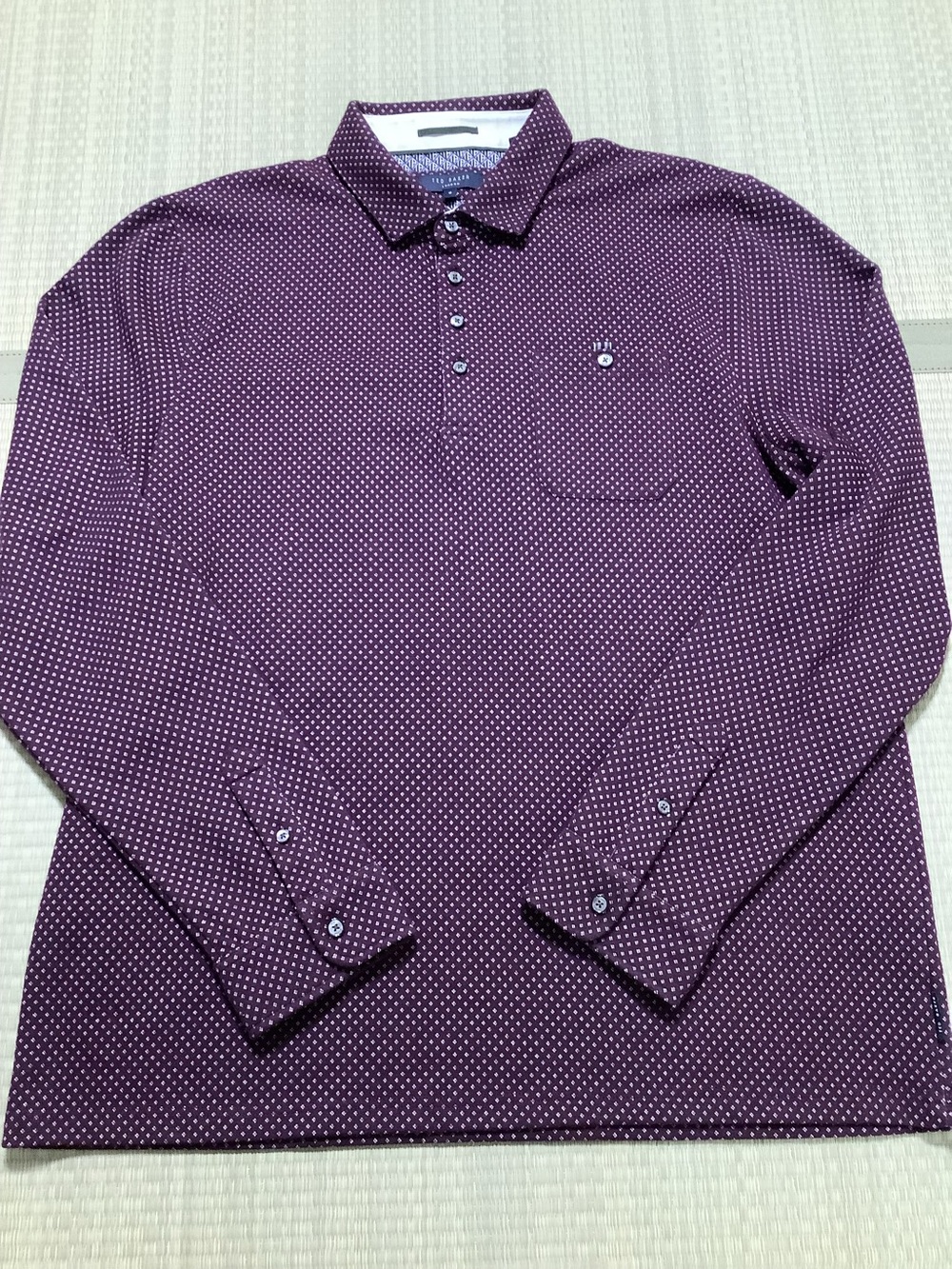 Ted Baker London Men's Long-Sleeve Purple Microdot Polo Shirt